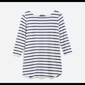 White striped knit blouse